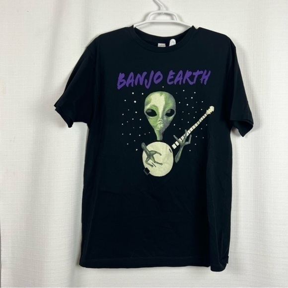 Startee Men’s Banjo Earth Alien Tee Shirt - Picture 3 of 9